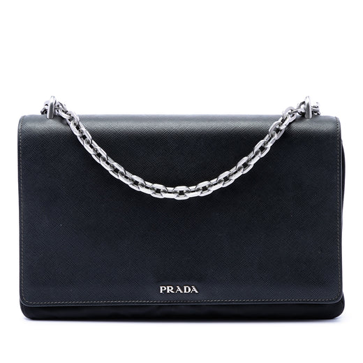 Saffiano Lux and Tessuto Chain Crossbody - Image 1