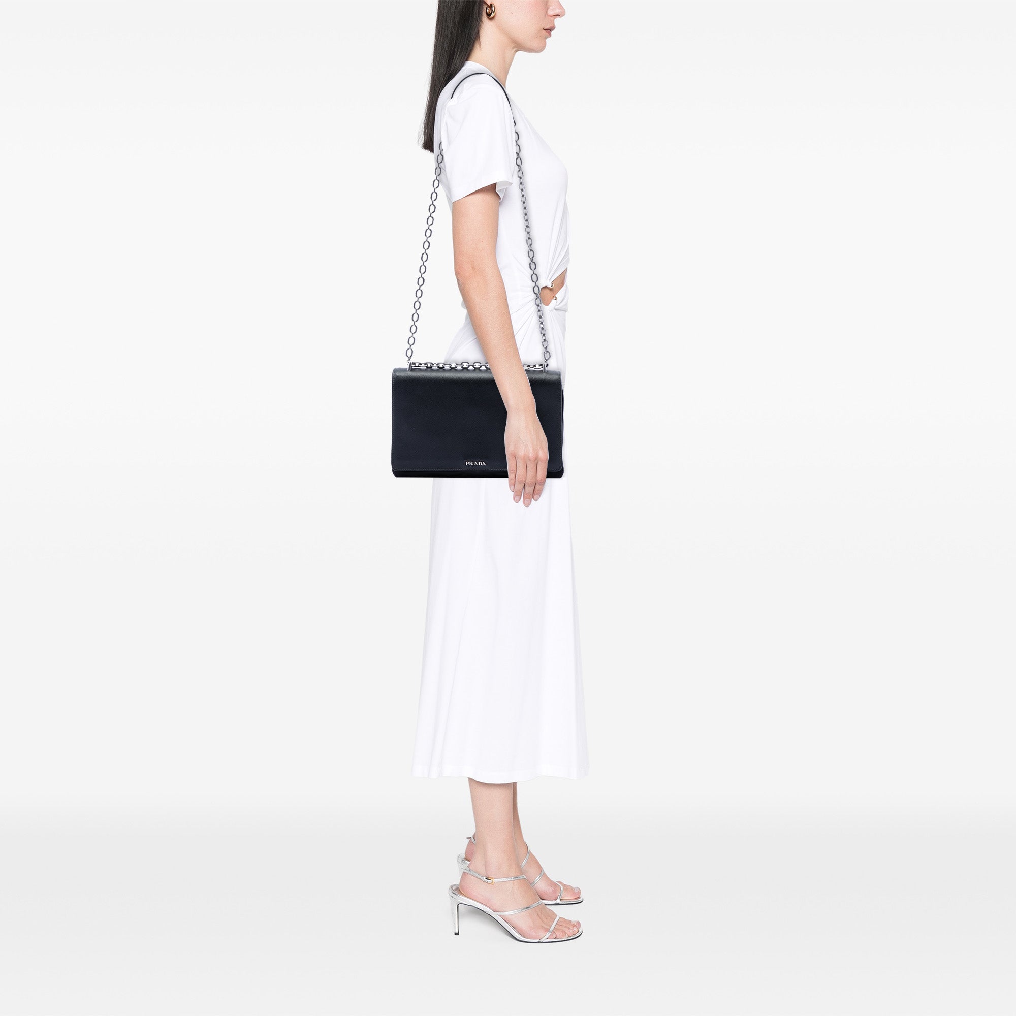 Saffiano Lux and Tessuto Chain Crossbody - Image 6