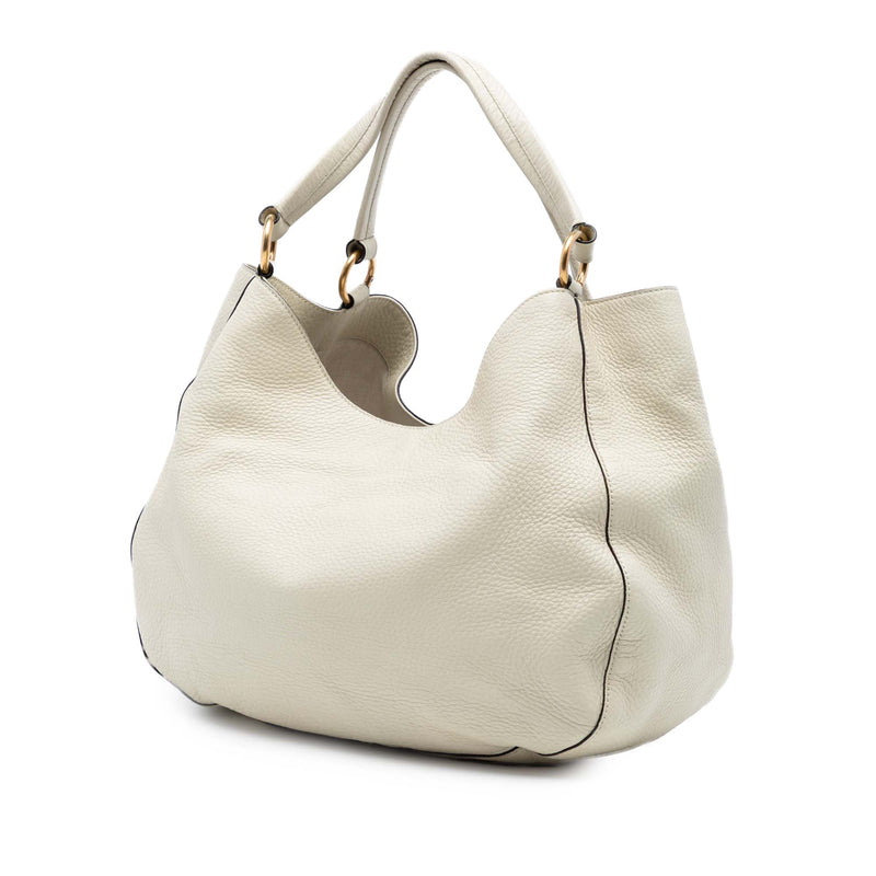 Medium Pebbled Calfskin Twill Tote - Image 2