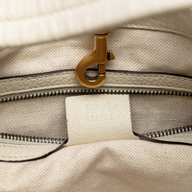 Medium Pebbled Calfskin Twill Tote - Image 6