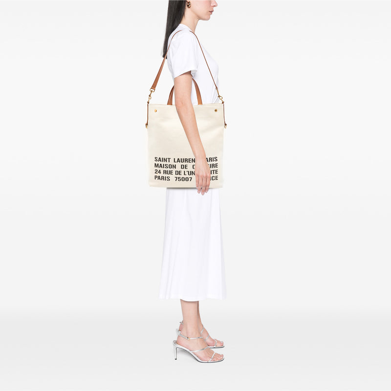 Canvas Stencil Logo Convertible Tote - Image 7