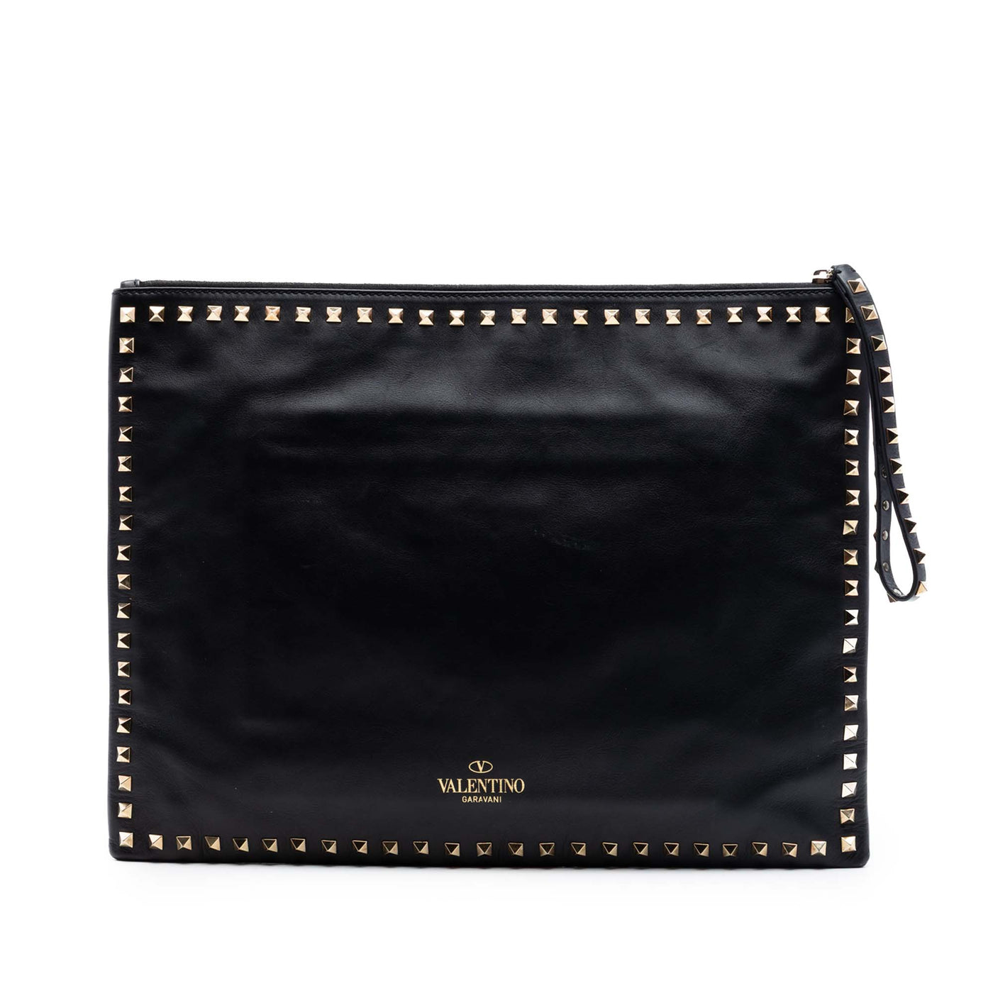Large Leather Rockstud Clutch - Image 1