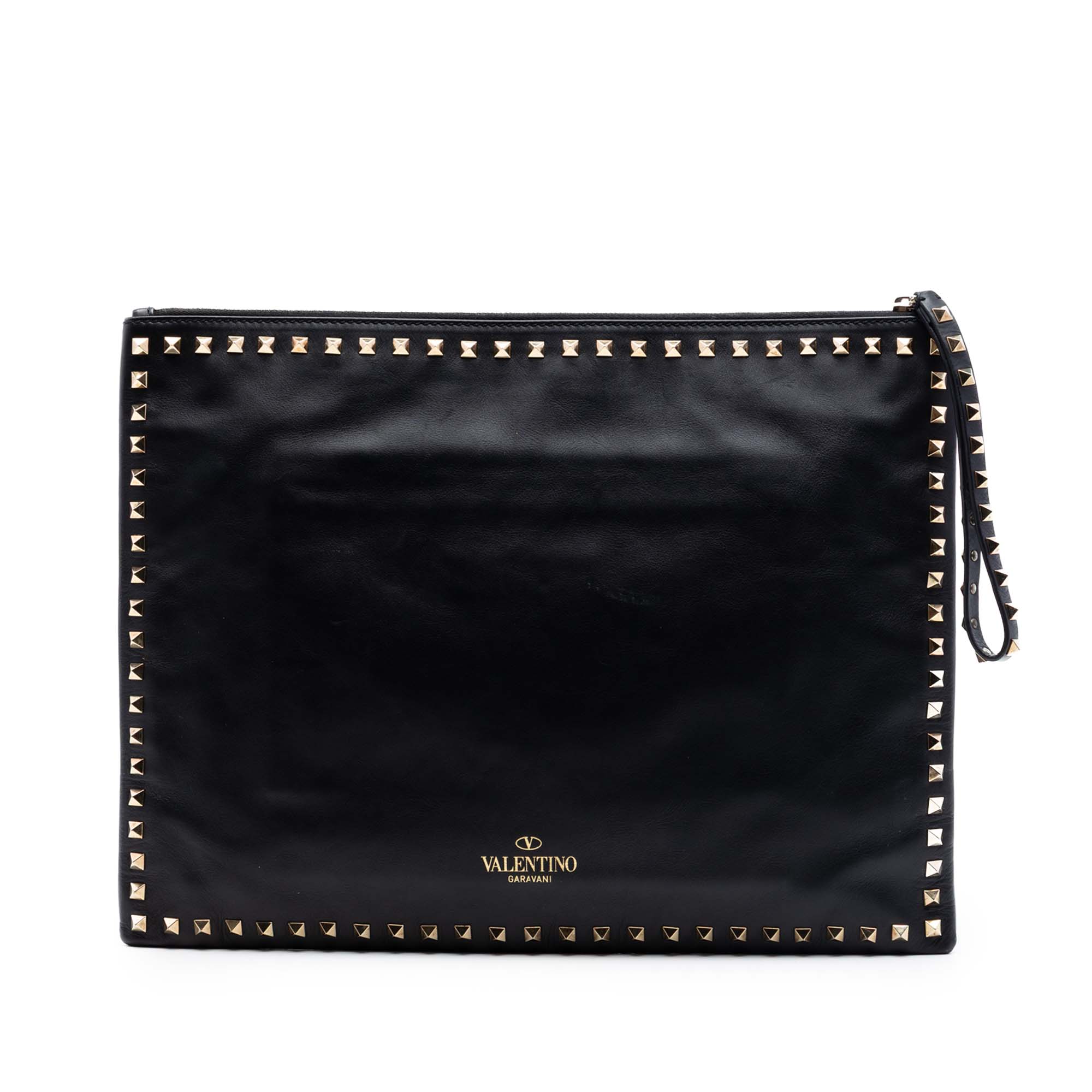 Large Leather Rockstud Clutch - Image 1