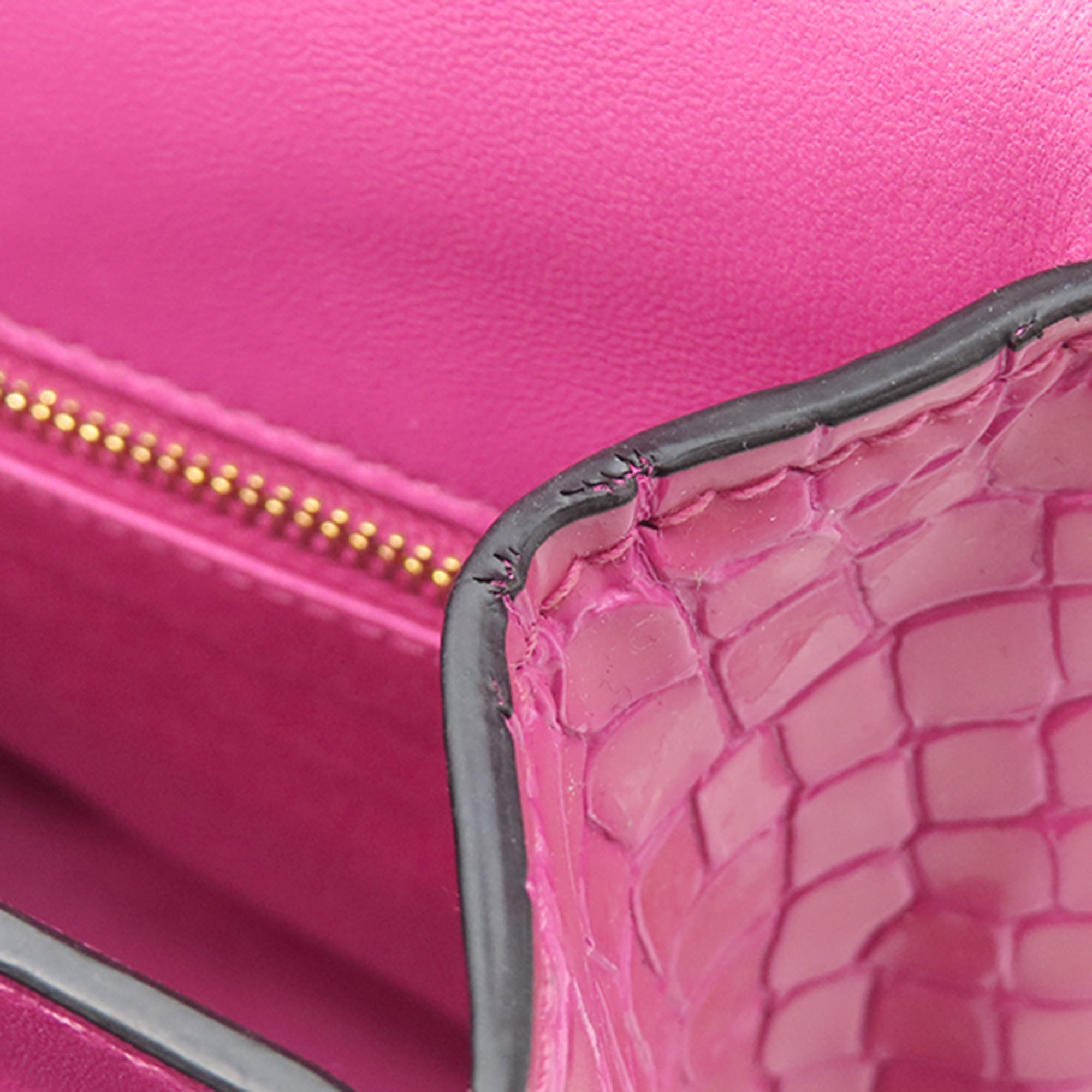 MM Paris Emiuticon Jacquard and Croc Embossed Patent Crystal Chain Crossbody - Image 7