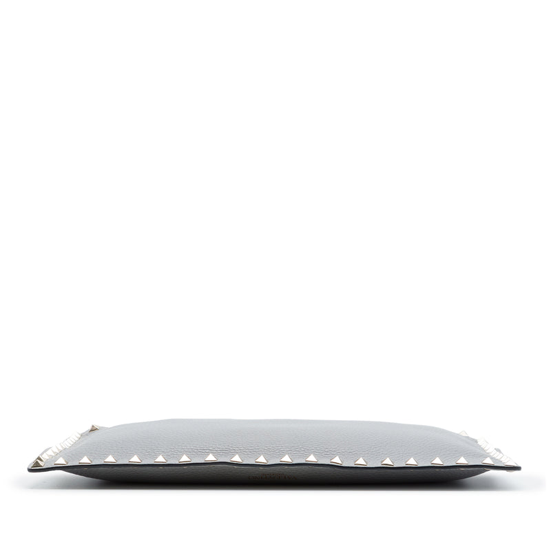 Grained Calfskin Rockstud Zip Clutch - Image 3