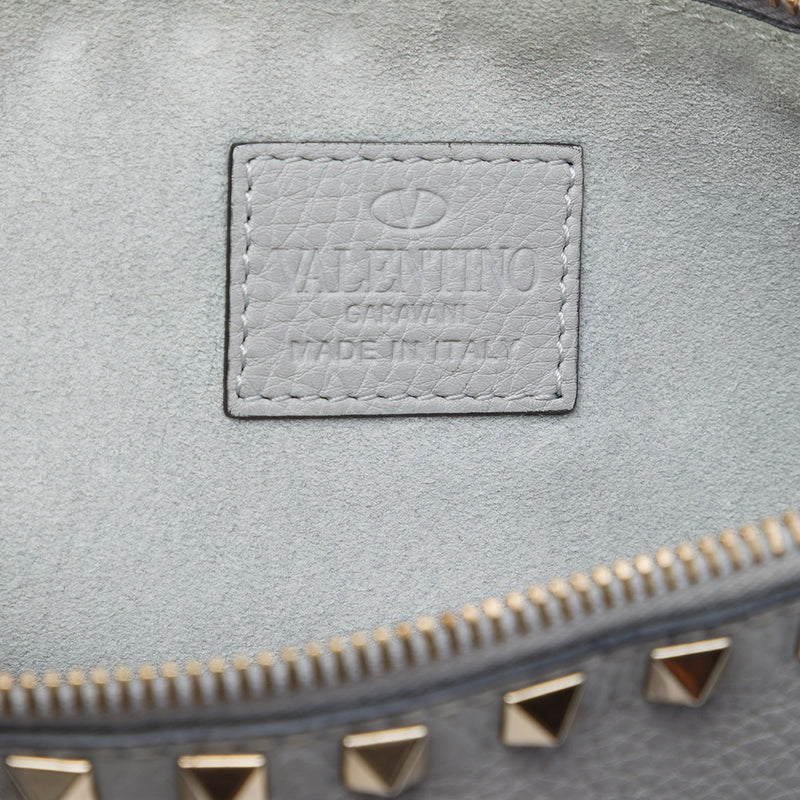 Grained Calfskin Rockstud Zip Clutch - Image 5