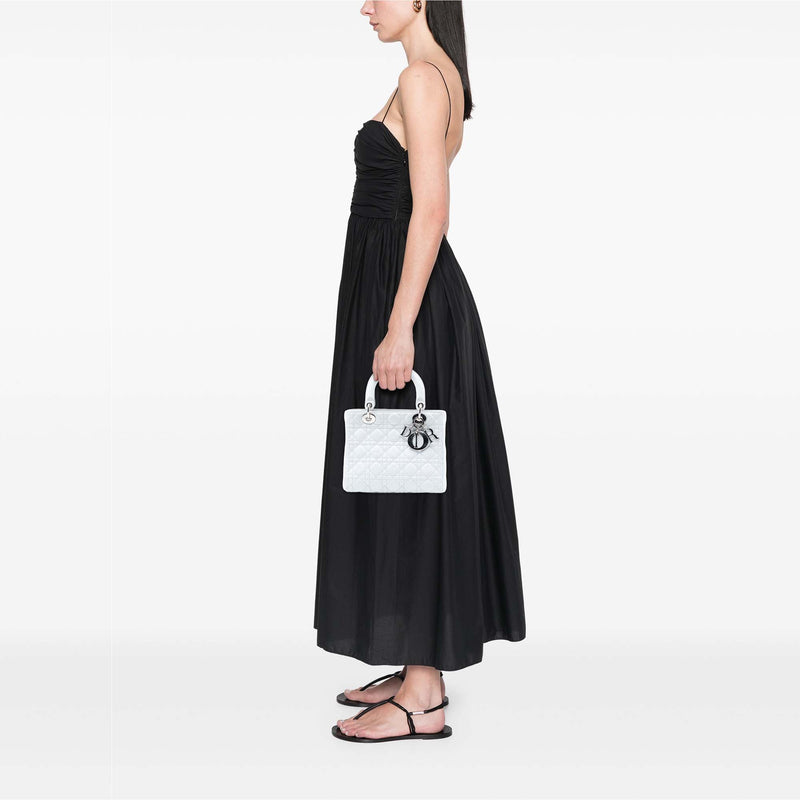 Medium Lambskin Cannage Lady Dior - Image 7