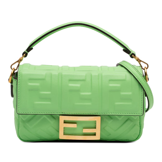 Mini Zucca Embossed Leather Baguette Satchel - Image 1