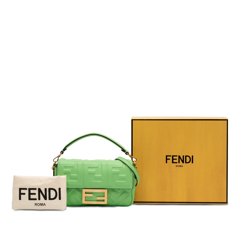 Mini Zucca Embossed Leather Baguette Satchel - Image 7