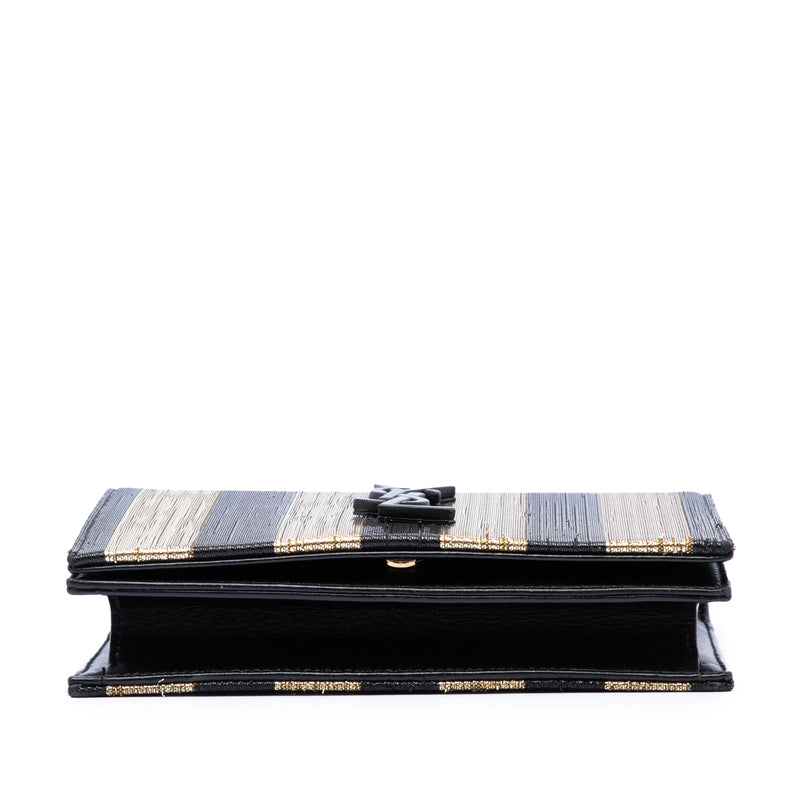 Metallic Striped Fabric Monogram Kate Crossbody - Image 3
