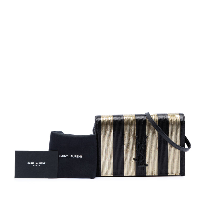 Metallic Striped Fabric Monogram Kate Crossbody - Image 7