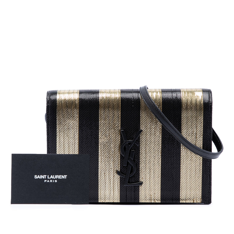 Metallic Striped Fabric Monogram Kate Crossbody - Image 7