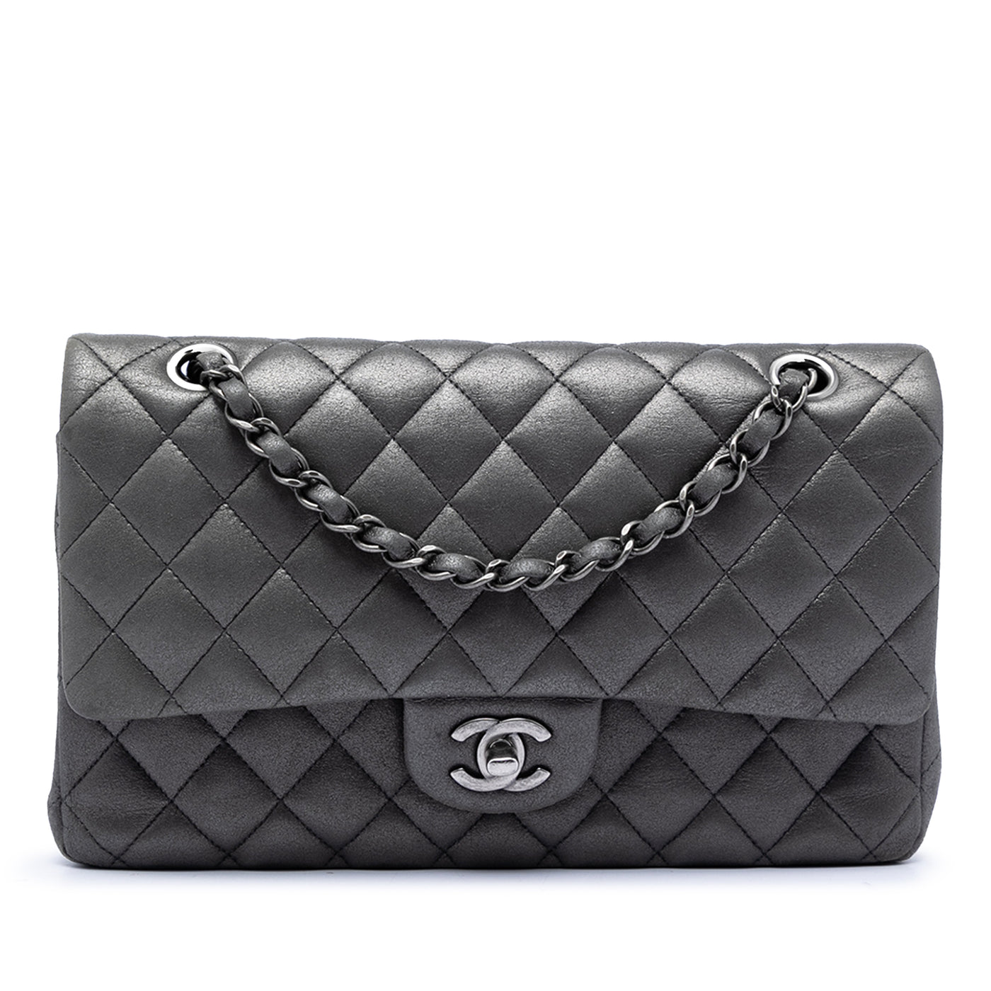 Medium Classic Iridescent Lambskin Double Flap - Image 1