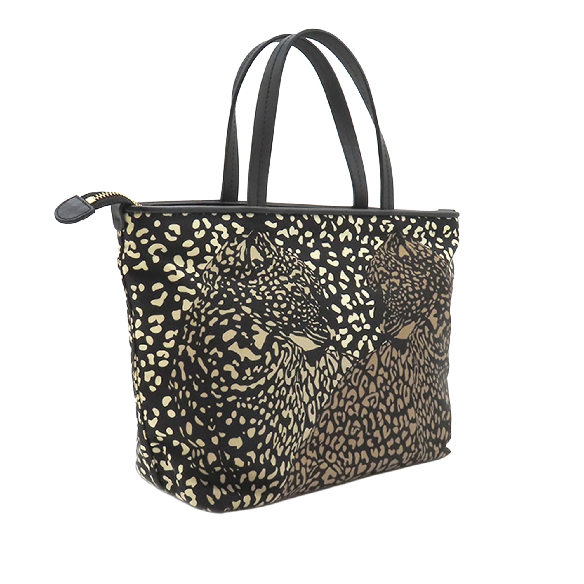 Nylon Leopard Print Double Gancini Tote - Image 2