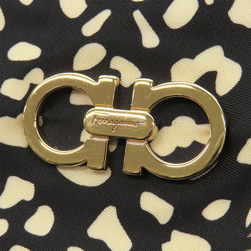 Nylon Leopard Print Double Gancini Tote - Image 7