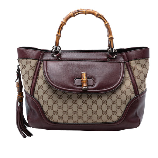Medium GG Canvas New Bamboo Tassel Tote - Image 1