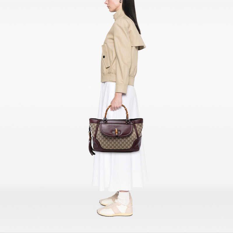 Medium GG Canvas New Bamboo Tassel Tote - Image 7