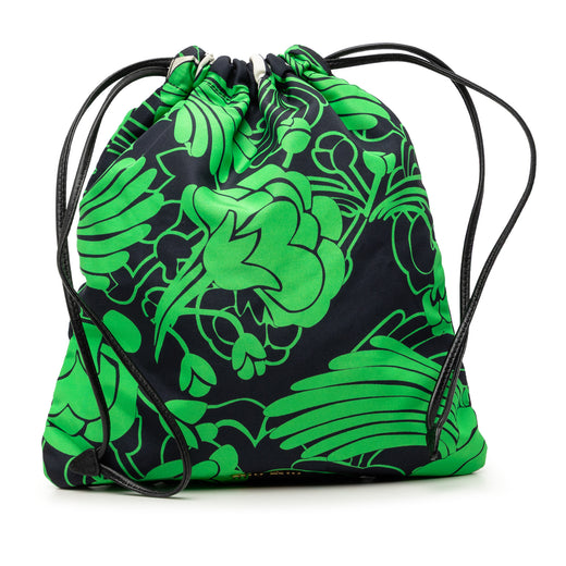 Canvas Floral Botanical Print Drawstring Pouch - Image 1