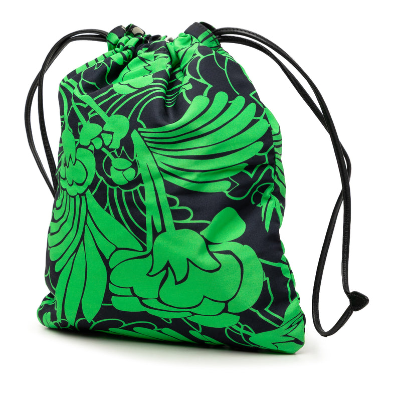 Canvas Floral Botanical Print Drawstring Pouch - Image 2