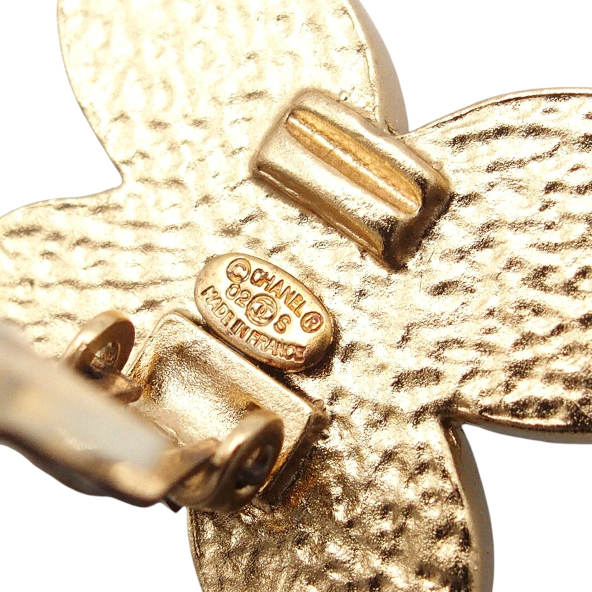 CC Gold Plated Enamel Flower Clip On Earrings - Image 5