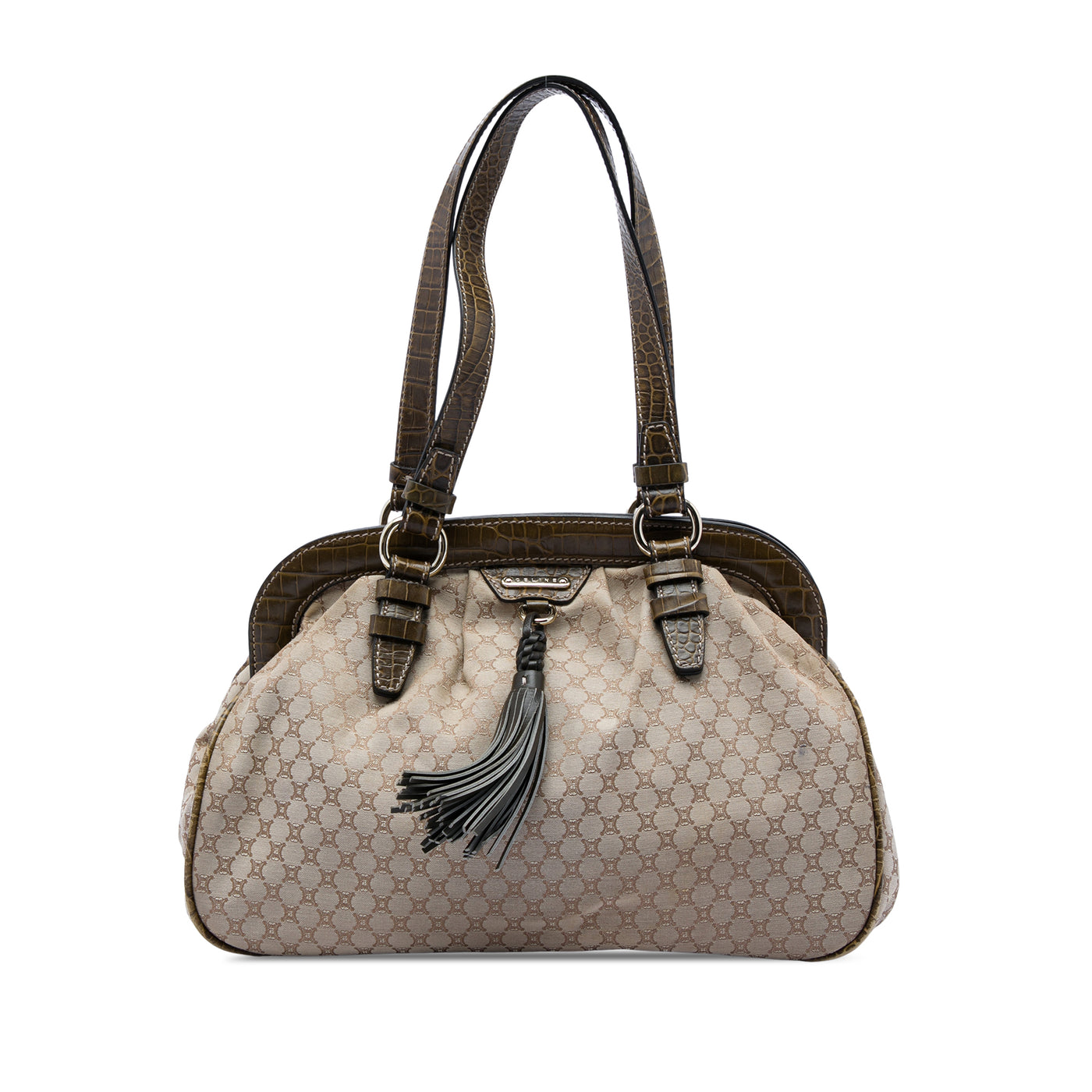 Macadam Canvas Tassel Frame Satchel - Image 1