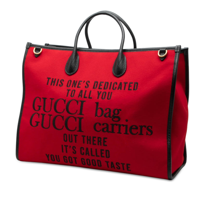 100th Anniversary Calfskin Trimmed Felt Script Logo Shopping Tote - Image 2