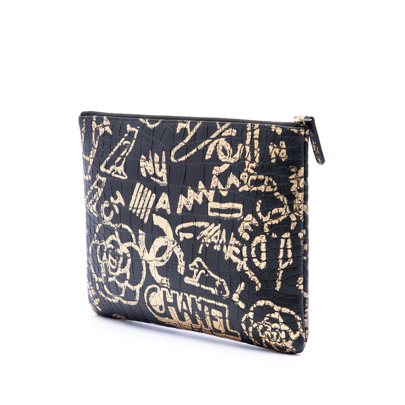 Crocodile Embossed Calfskin Cocodile Graffiti 2.55 Reissue Clutch - Image 2