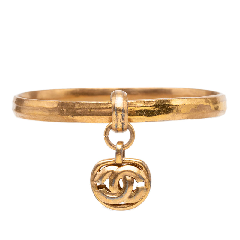 Gold Plated CC Charm Bangle