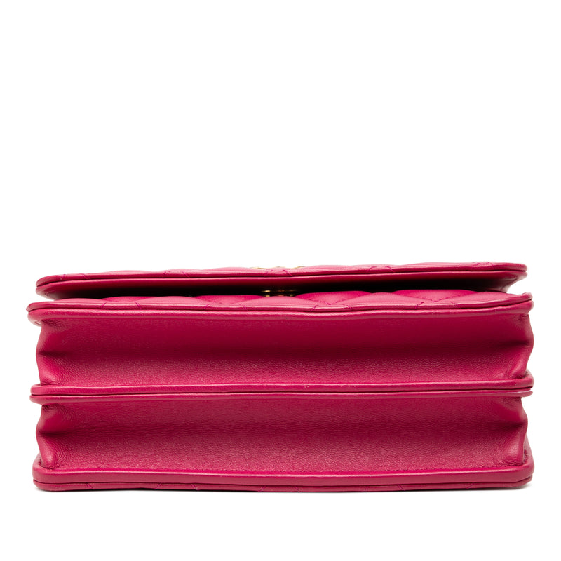 Mini CC Quilted Lambskin Pearl Samba Wallet On Chain - Image 3