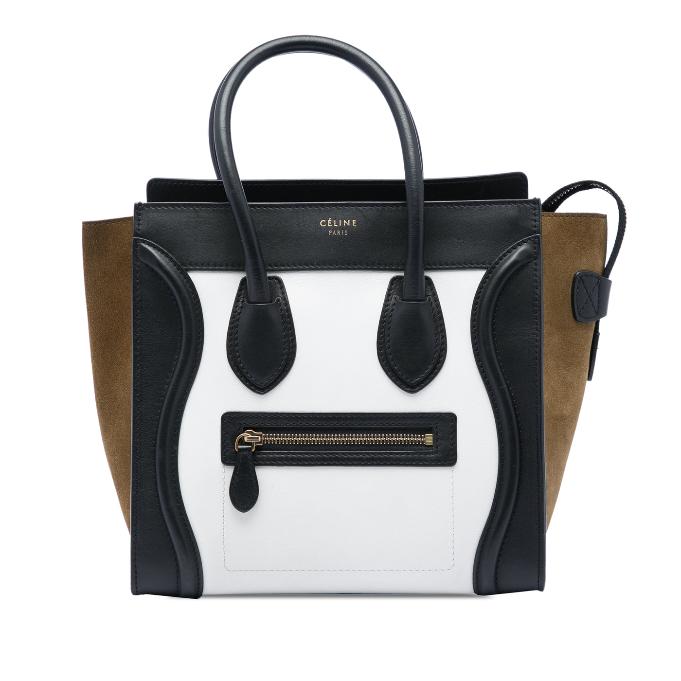 Micro Tricolor Calfskin and Suede Luggage Tote - Image 1