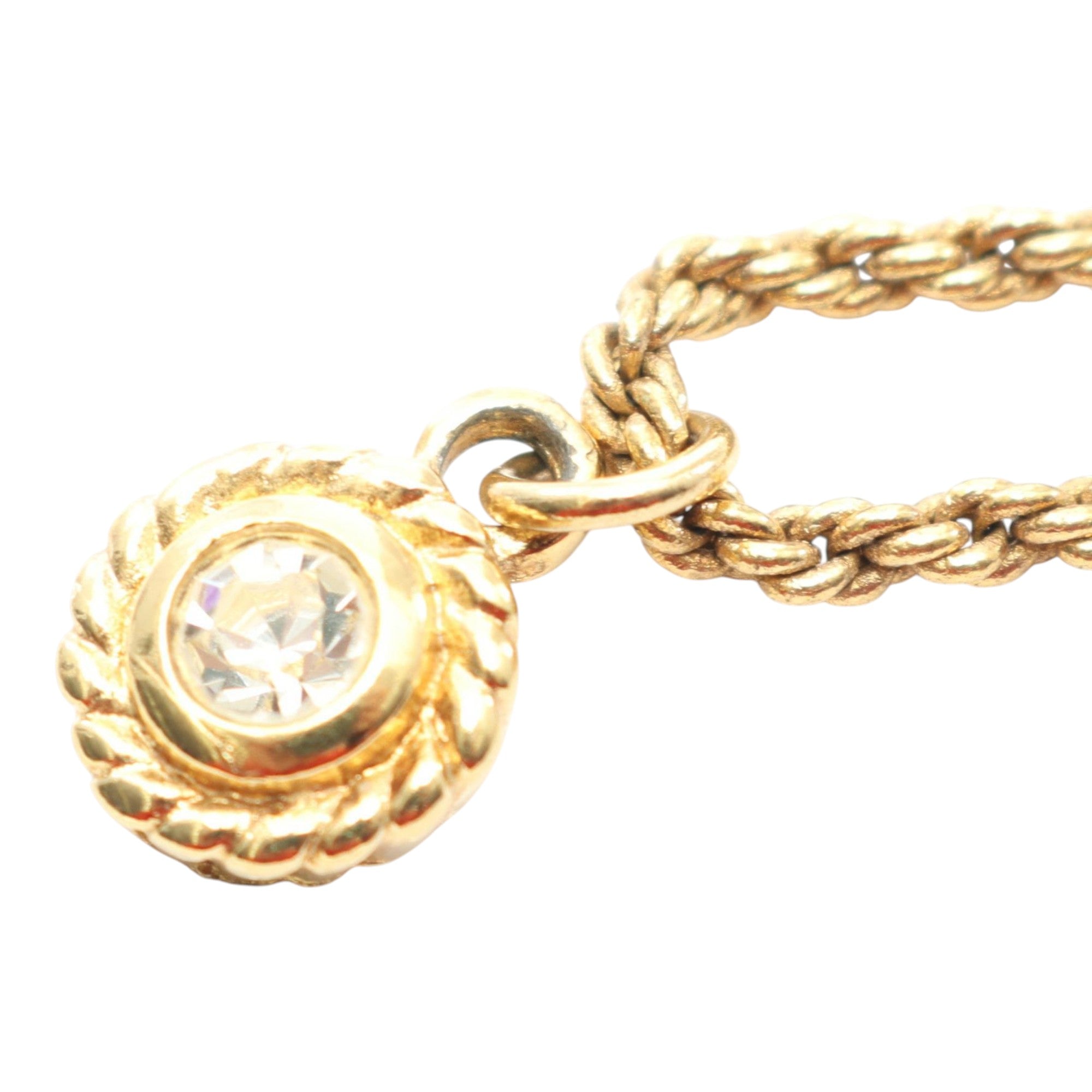 Gold Plated Strass Round Pendant Necklace - Image 4