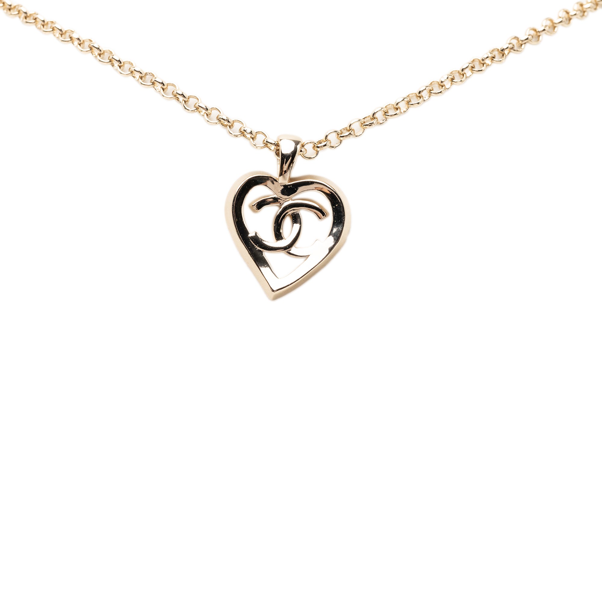CC Gold Plated Heart Pendant Necklace - Image 1