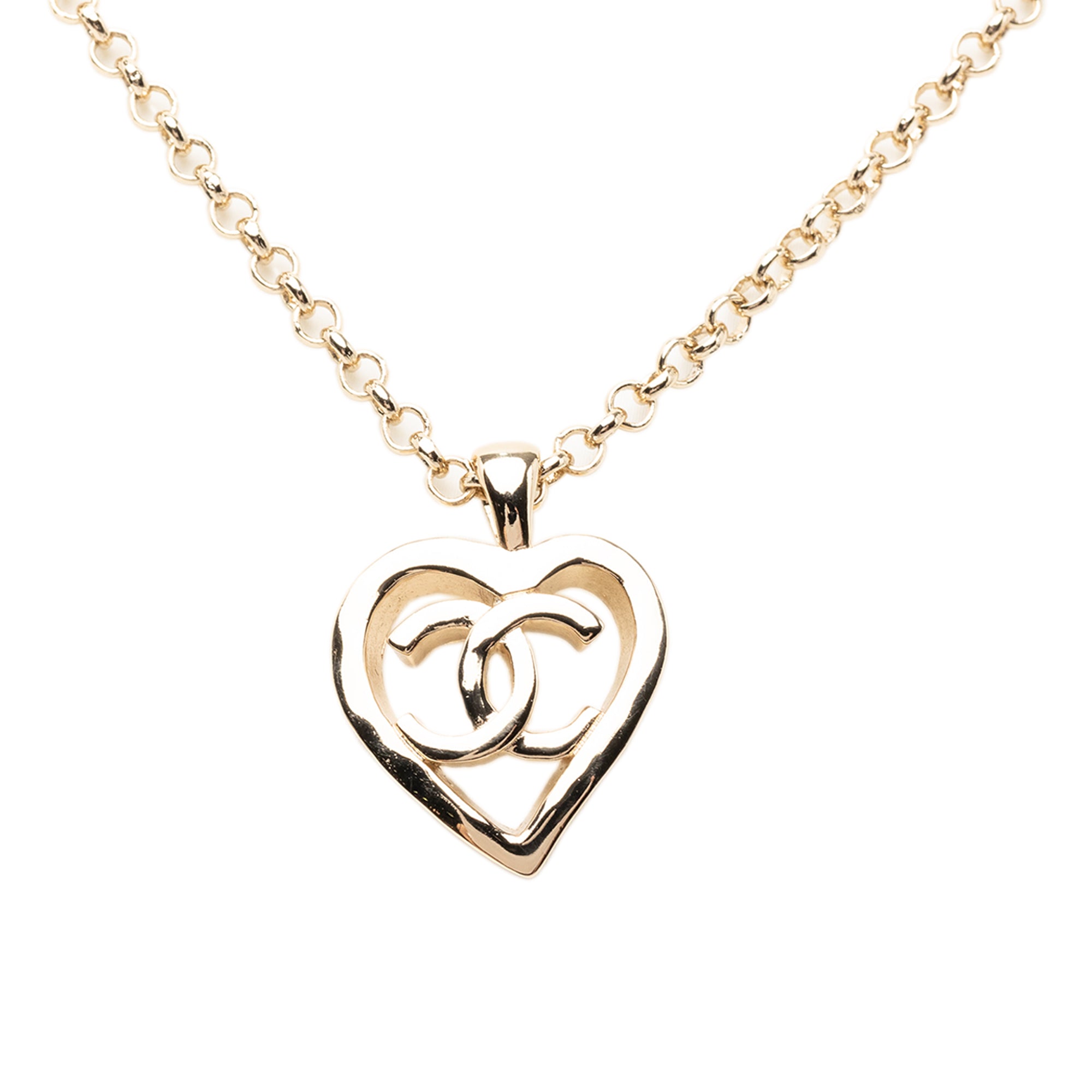 CC Gold Plated Heart Pendant Necklace - Image 2