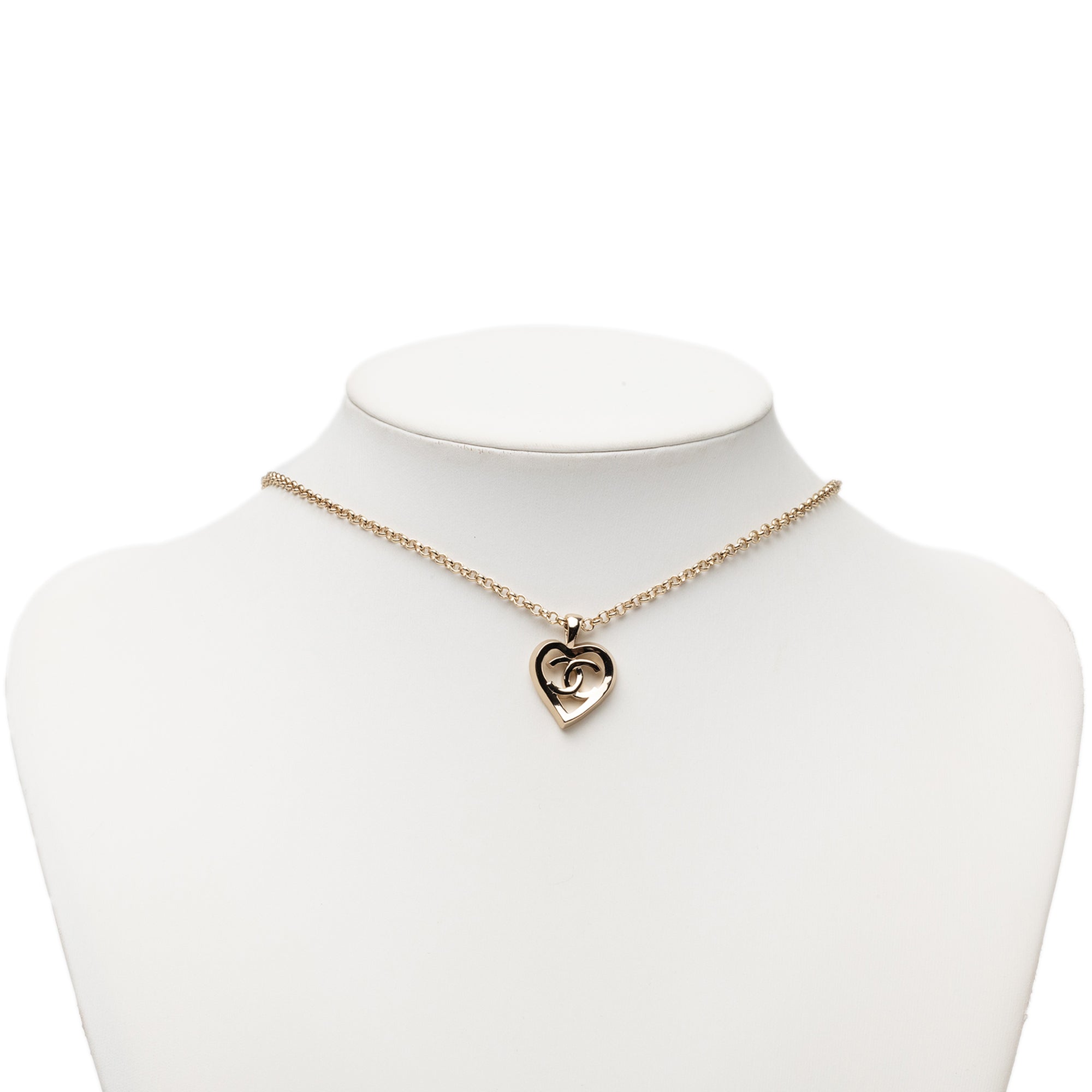 CC Gold Plated Heart Pendant Necklace - Image 4