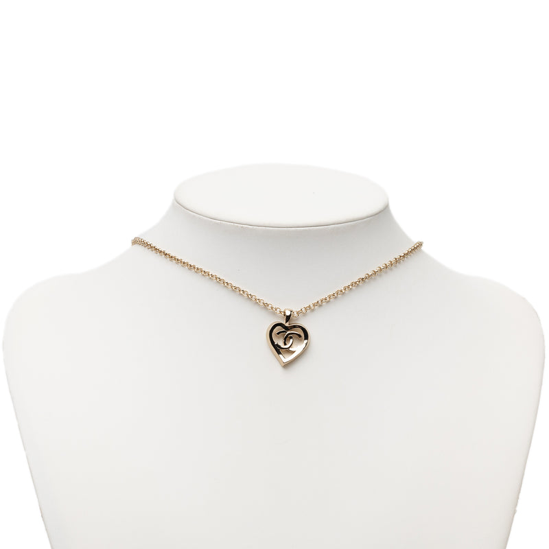 CC Gold Plated Heart Pendant Necklace - Image 4