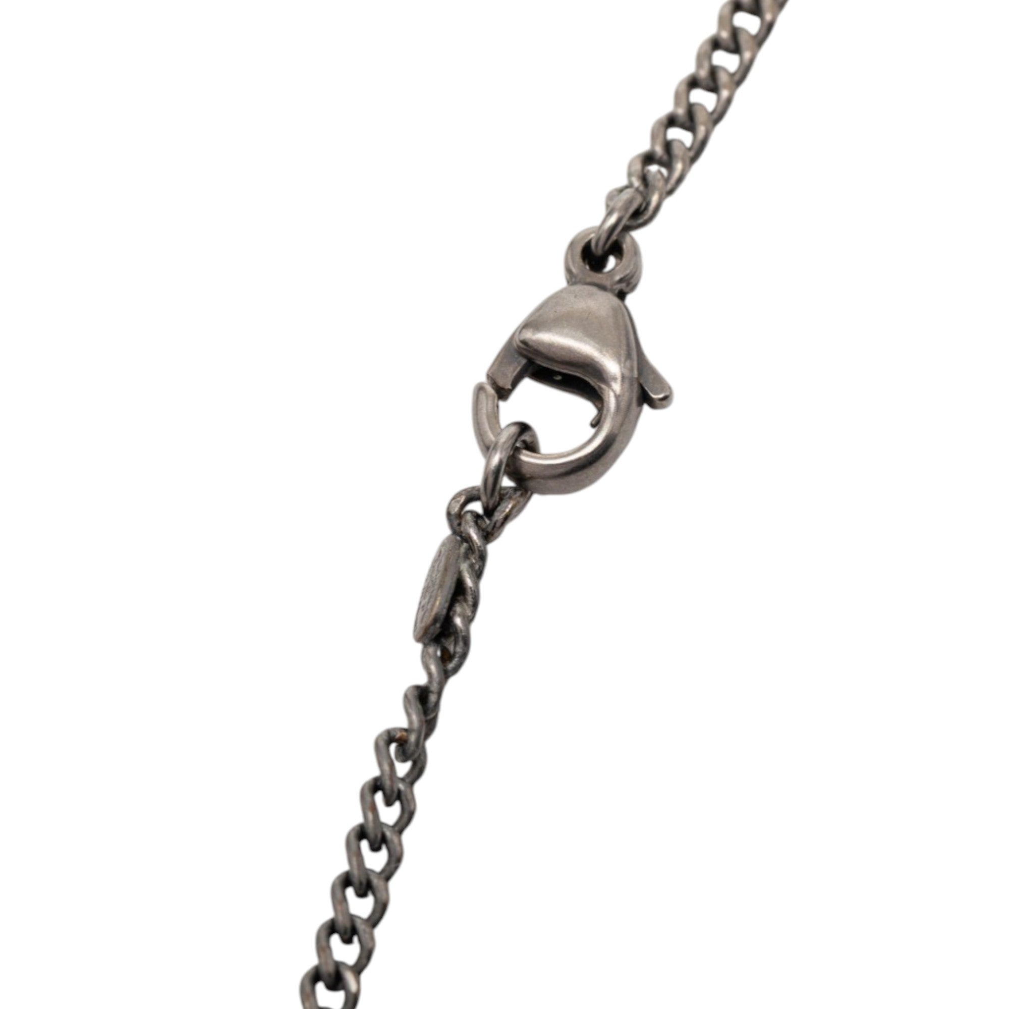 CC Silver Plated Quilted Dog Tag Pendant Necklace - Image 4