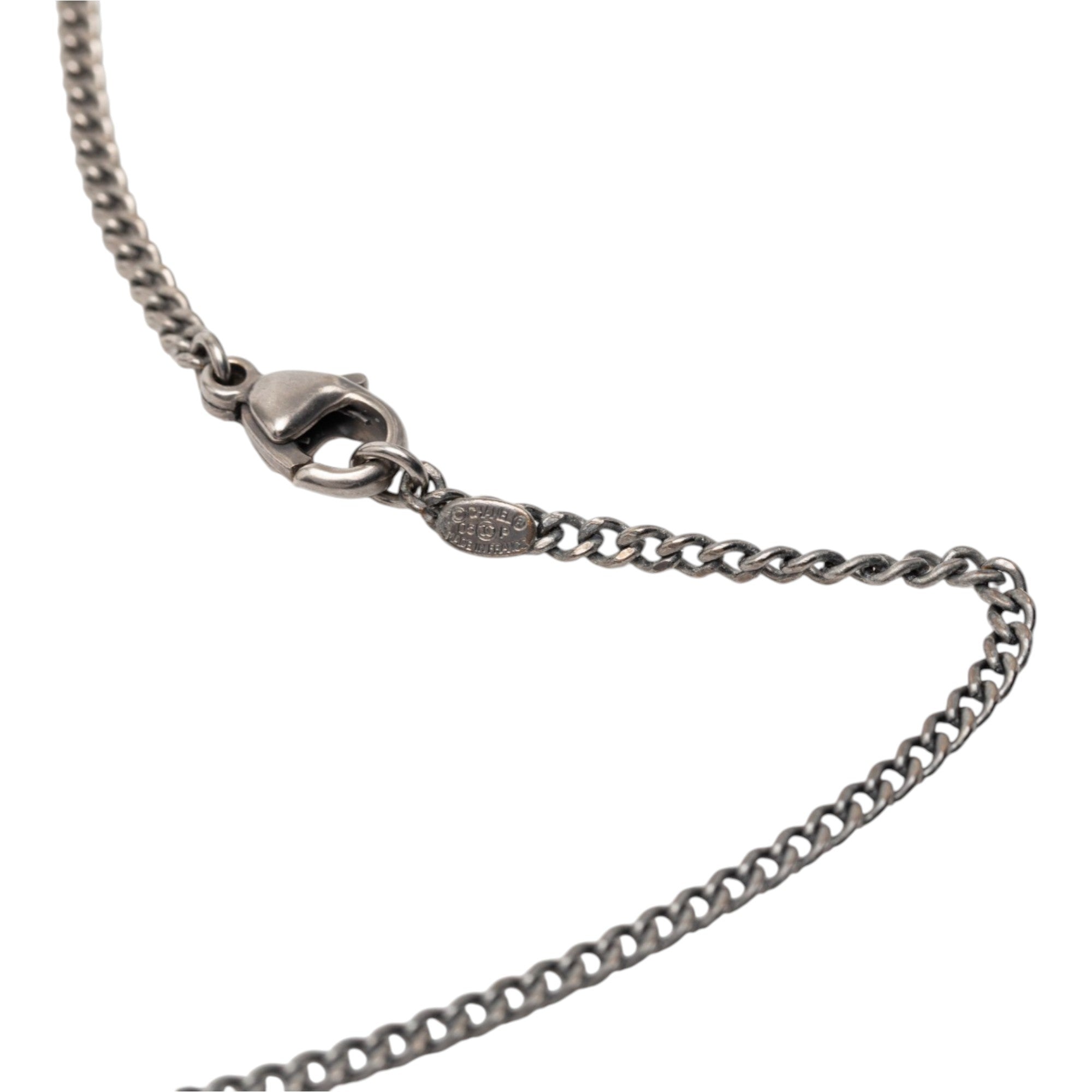CC Silver Plated Quilted Dog Tag Pendant Necklace - Image 5