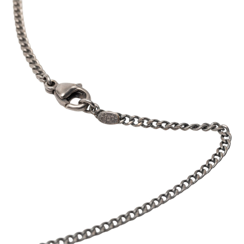 CC Silver Plated Quilted Dog Tag Pendant Necklace - Image 5