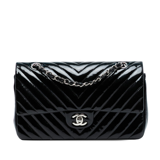 Medium Classic Chevron Patent Double Flap - Image 1