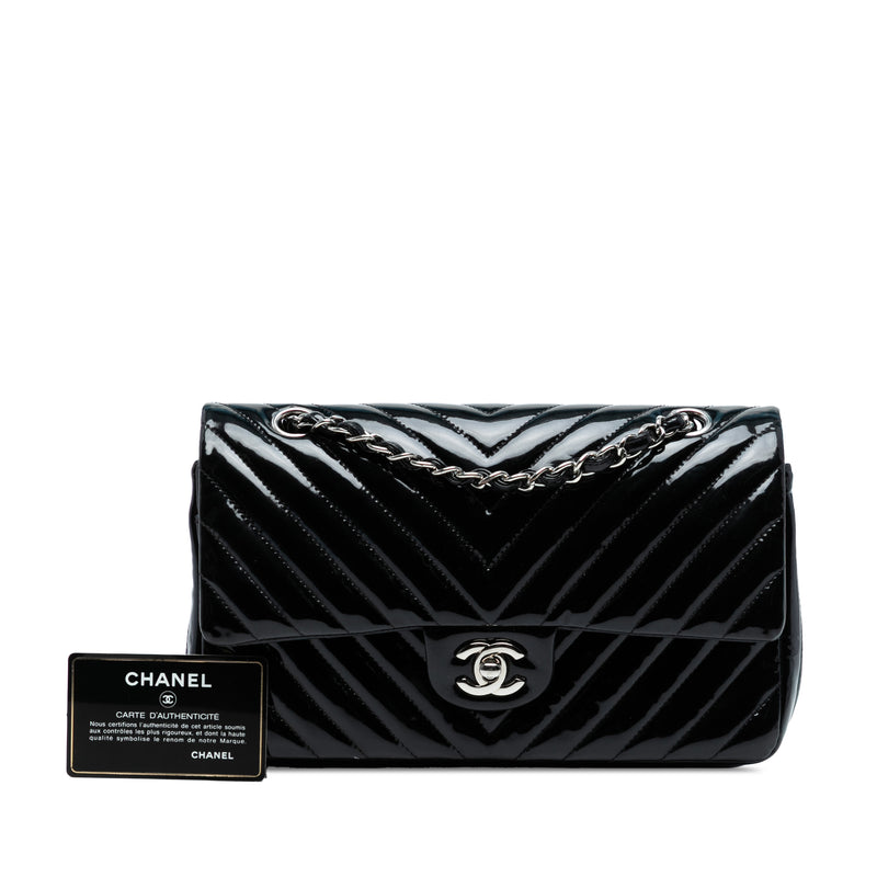 Medium Classic Chevron Patent Double Flap - Image 8