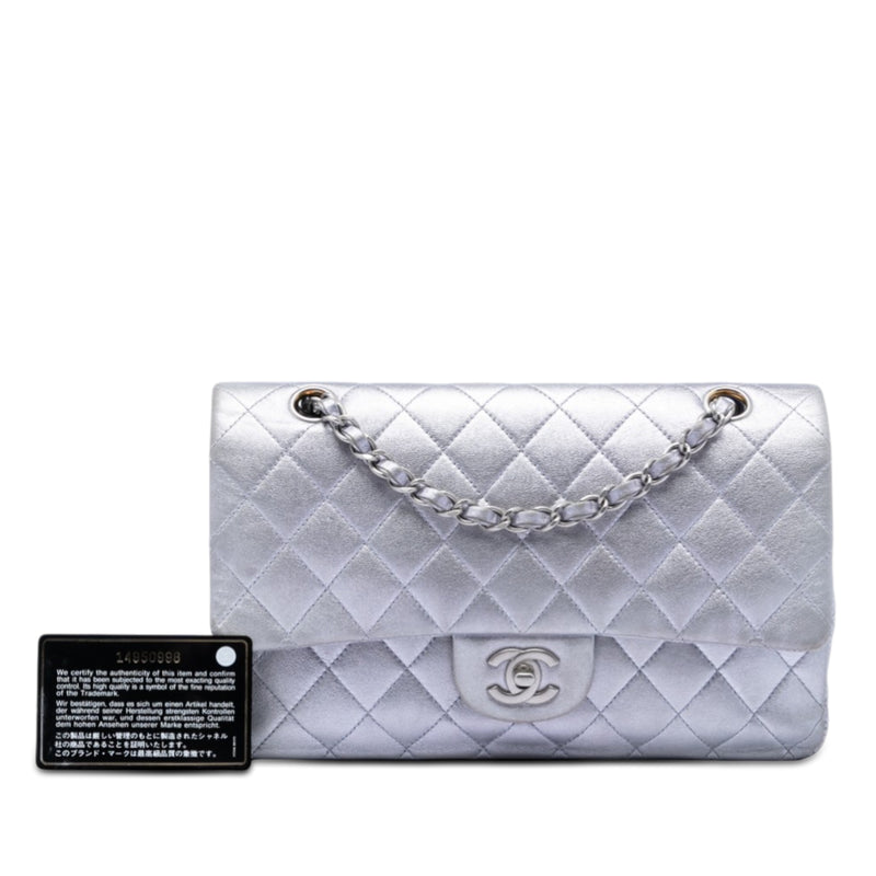 Medium Classic Metallic Lambskin Double Flap - Image 8