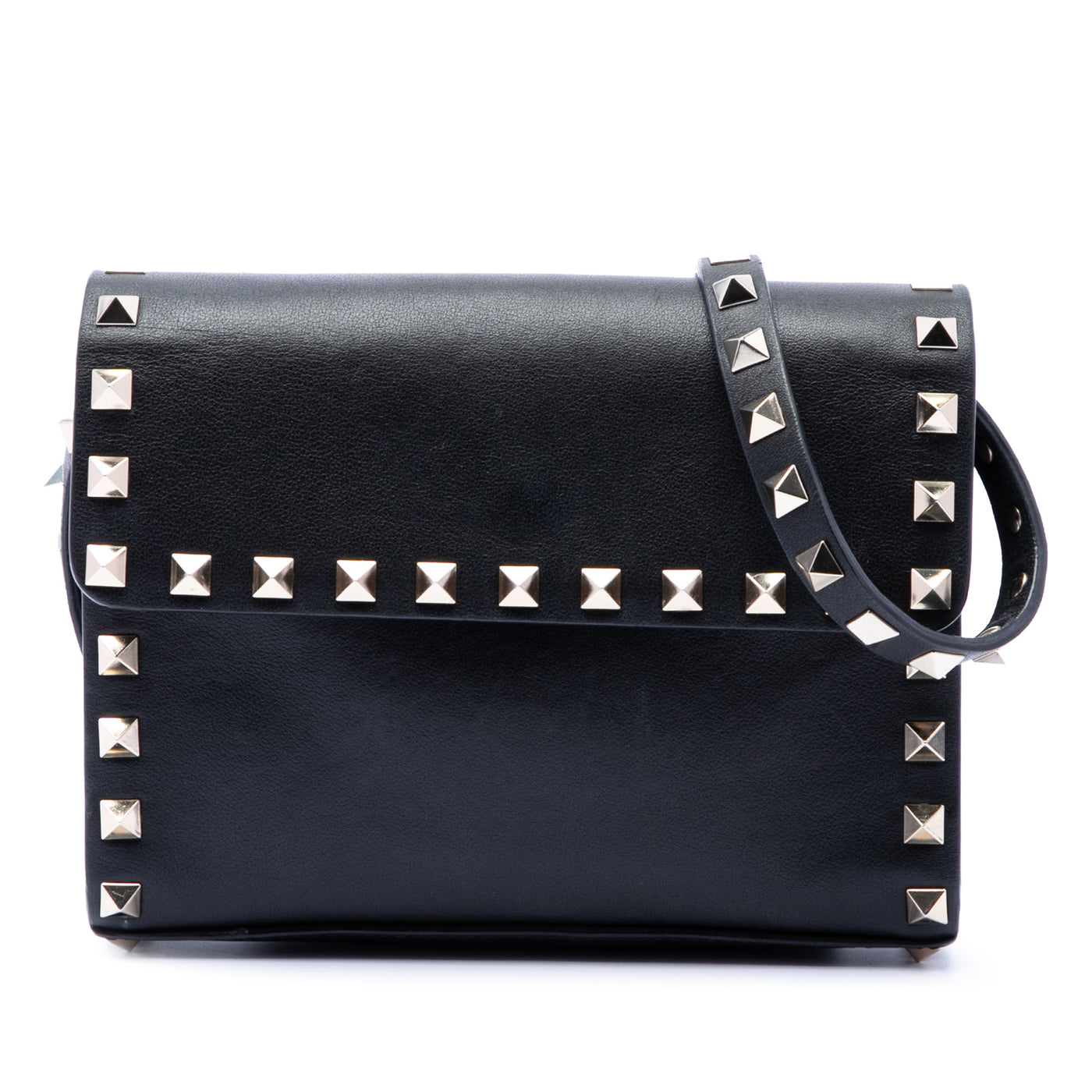 Small Vitello Monochrome Rockstud Flap Crossbody - Image 1