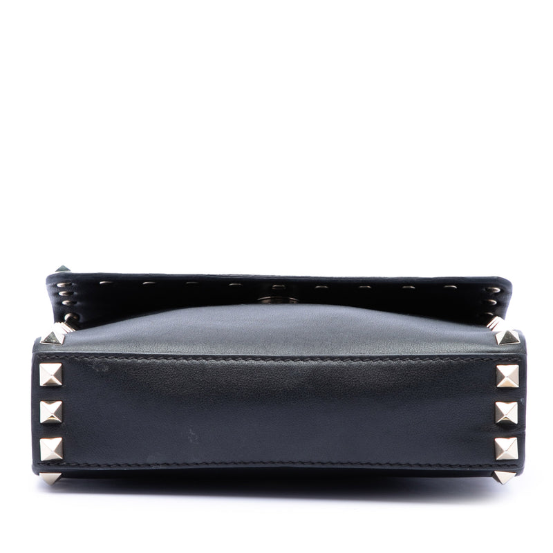 Small Vitello Monochrome Rockstud Flap Crossbody - Image 3