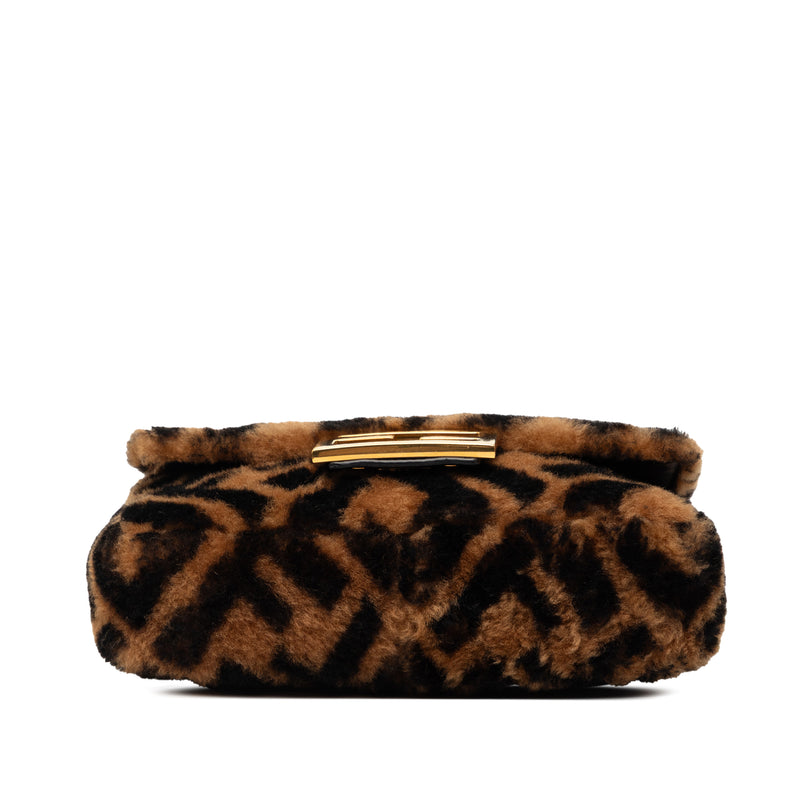Mini Zucca Shearling Chain Baguette Satchel - Image 3