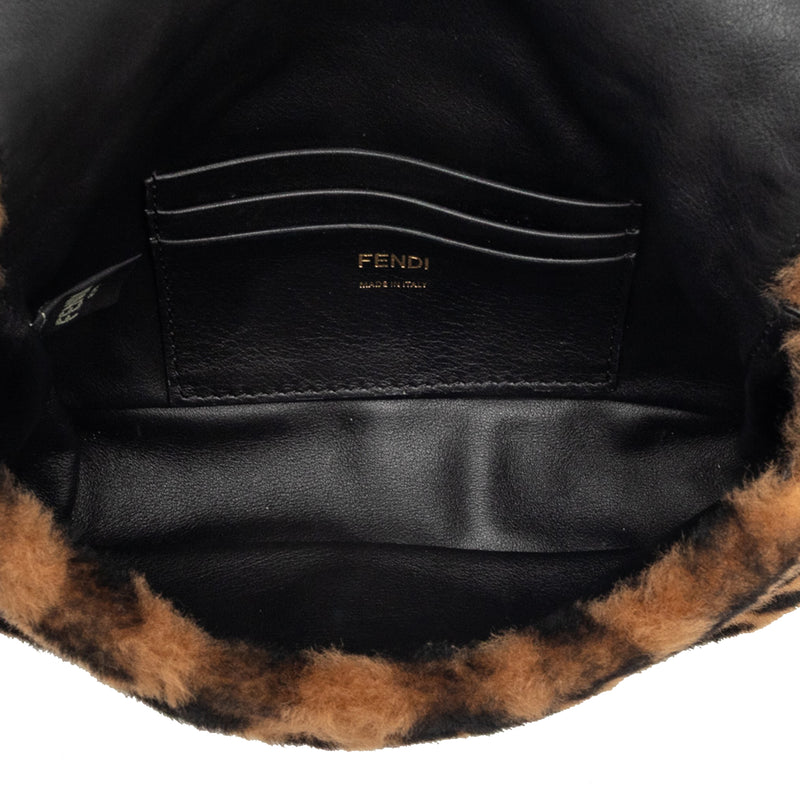 Mini Zucca Shearling Chain Baguette Satchel - Image 4