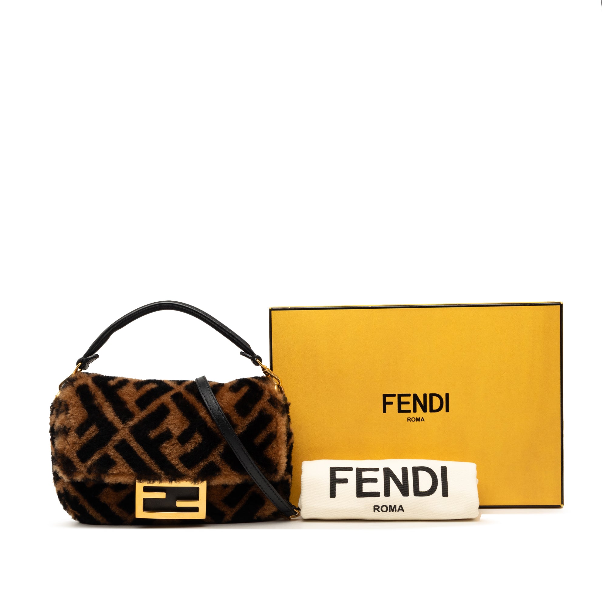 Mini Zucca Shearling Chain Baguette Satchel - Image 8