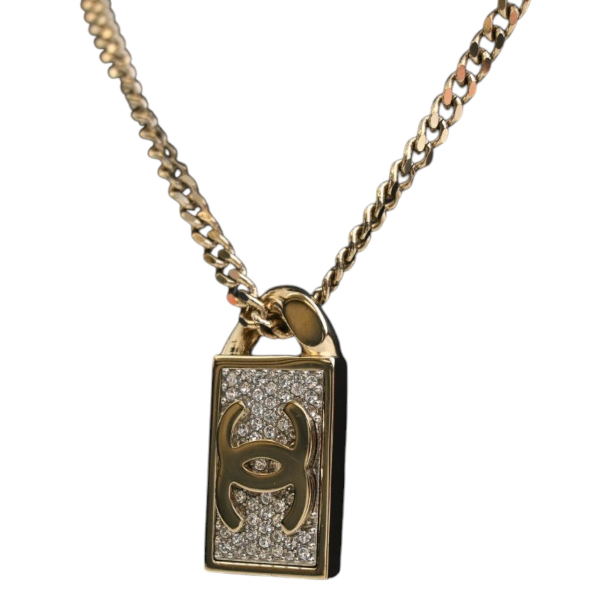 CC Brass and Strass Dog Tag Pendant Necklace - Image 3
