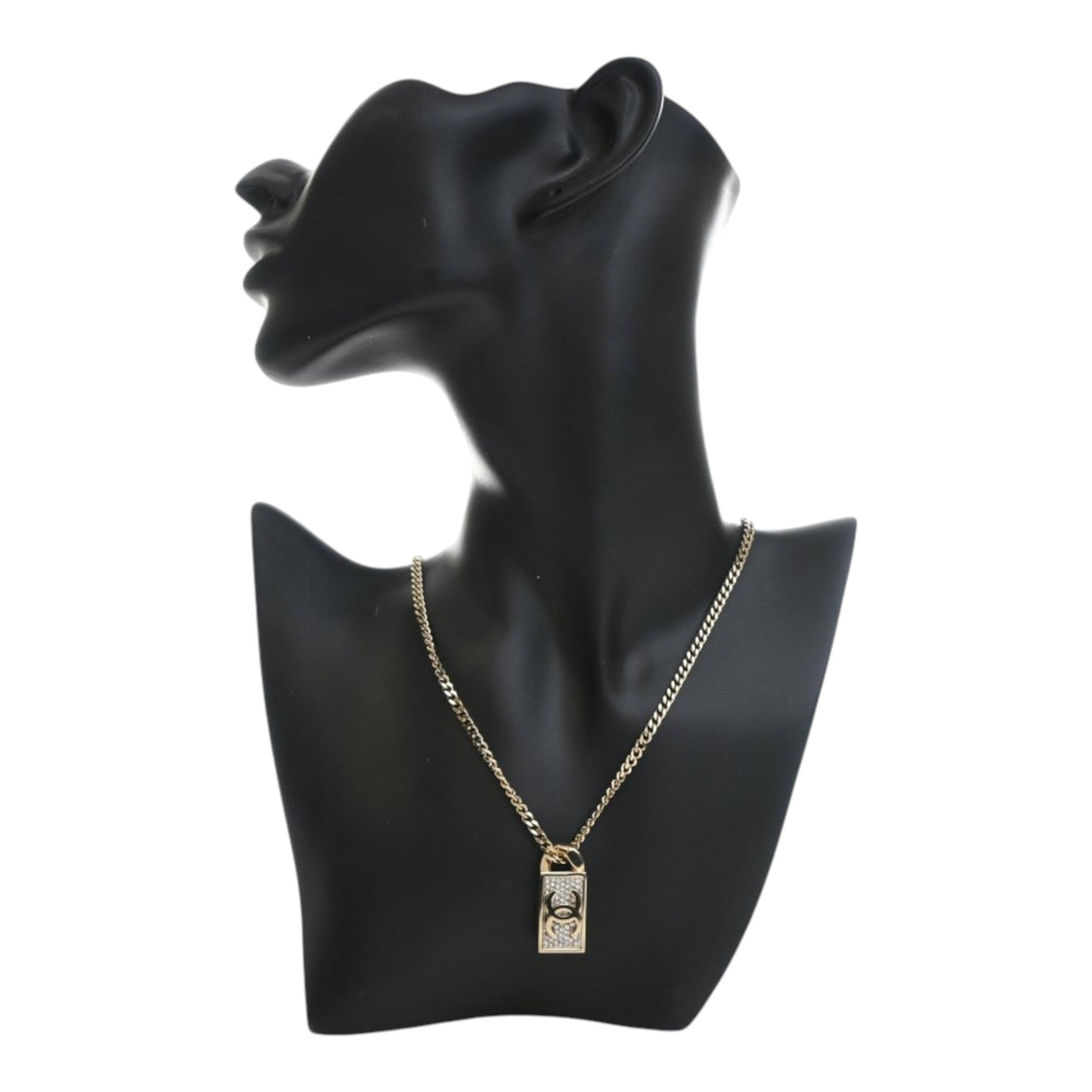 CC Brass and Strass Dog Tag Pendant Necklace - Image 5