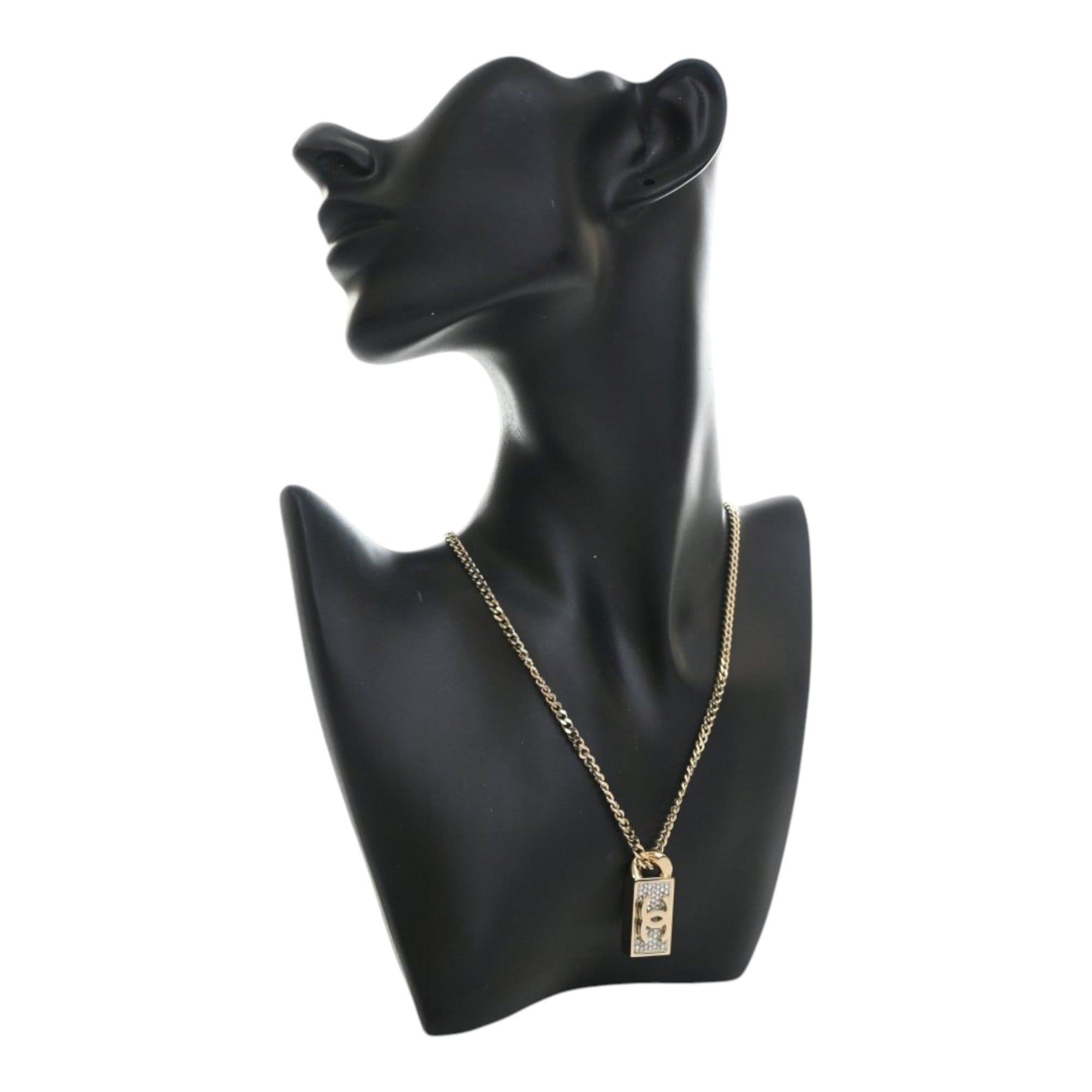 CC Brass and Strass Dog Tag Pendant Necklace - Image 6