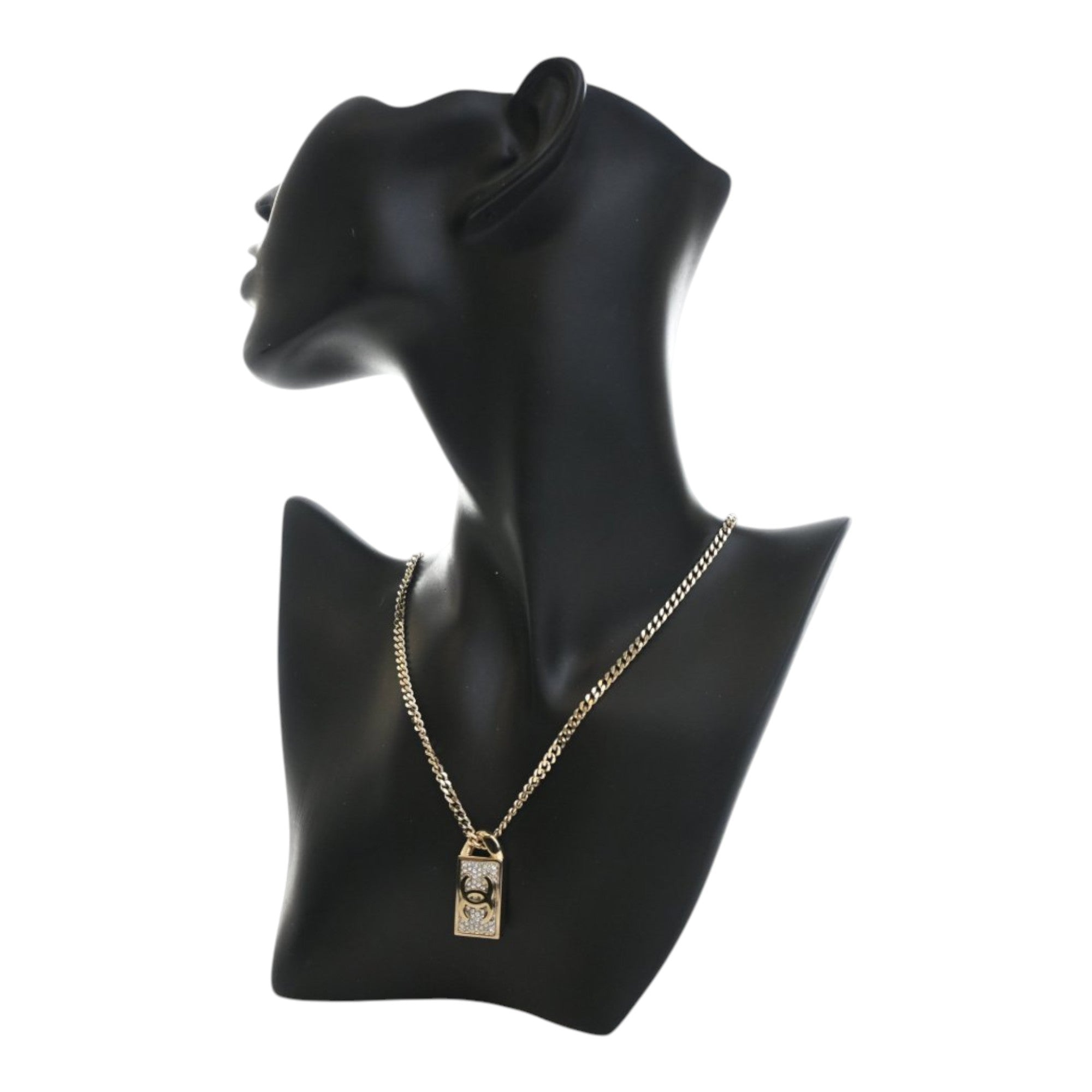 CC Brass and Strass Dog Tag Pendant Necklace - Image 7